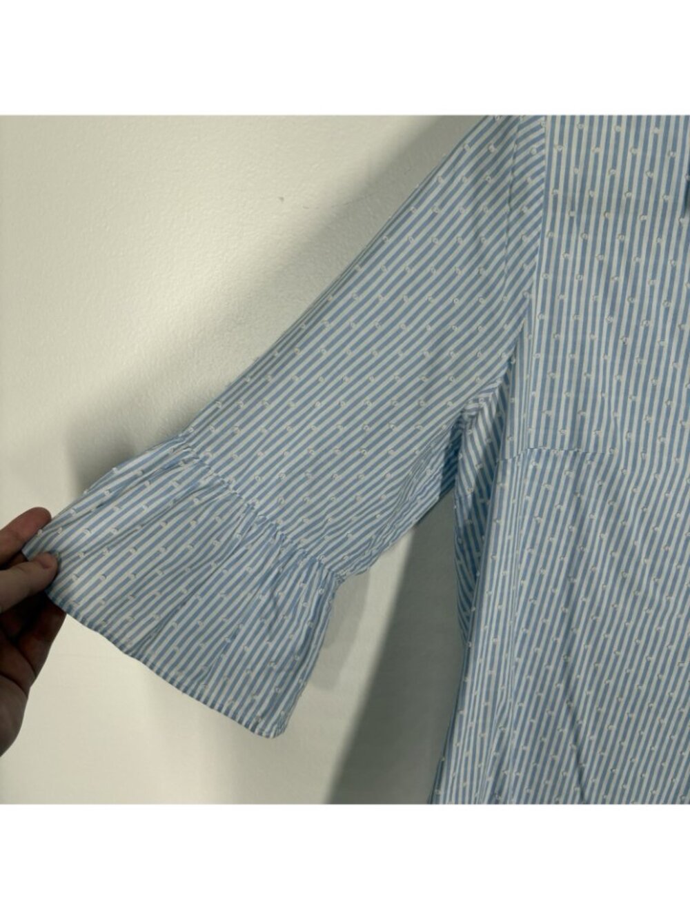 Lilly Pulitzer Wmn 12 Blue Peri Tint Yarn Dye Stripe With Clip Dots Ginger Dress - Picture 6 of 12